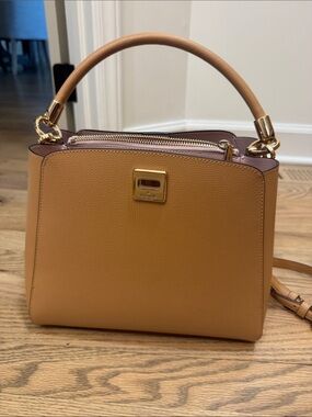 kate spade Tan Top-Handle Satchel with Gold Hardware